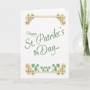 St Patrick's Day Card met Shamrock Celtic Knot Kaart