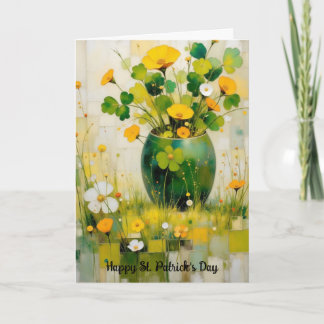 St. Patrick's Day Card with Green Vase Kaart