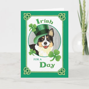 St. Patrick's Day Cardigan Welsh Corgi Kaart