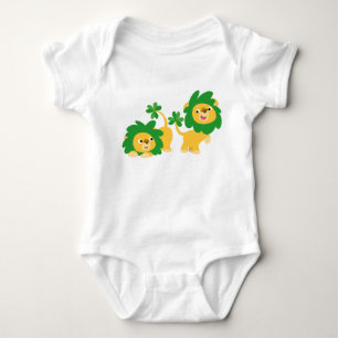 St Patrick's Day Cartoon Lions Baby Apparel Romper