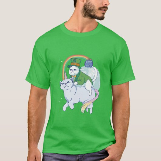 St. Patrick's Day Cat and Unicat T-Shirt (Voorkant)