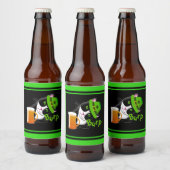 St. Patrick's Day Cat Bier Etiket (Flessen)