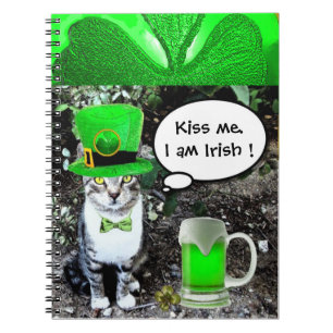 ST PATRICK'S DAY CAT EN GREEN IRISH BEER NOTITIEBOEK