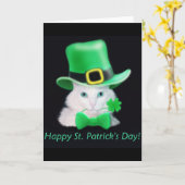 St. Patricks Day Cat Kaart (Gele Bloem)