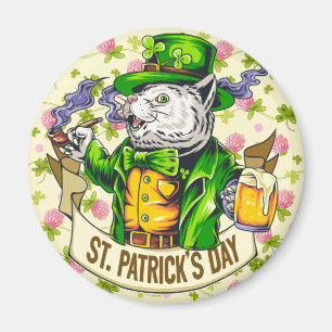 St. Patrick's Day Cat Magneet