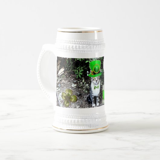 ST PATRICK'S DAY CAT MET GREEN IRISH BEER BIERPUL (Voorkant links)