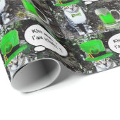 ST PATRICK'S DAY CAT MET GREEN IRISH BEER CADEAUPAPIER (Rol Hoek)