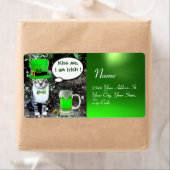 ST PATRICK'S DAY CAT MET GREEN IRISH BEER ETIKET (Insitu)