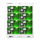 ST PATRICK'S DAY CAT MET GREEN IRISH BEER ETIKET (Full Sheet)