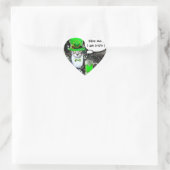 ST PATRICK'S DAY CAT MET GREEN IRISH BEER Heart Hart Sticker (Tas)
