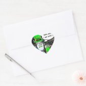ST PATRICK'S DAY CAT MET GREEN IRISH BEER Heart Hart Sticker (Envelop)
