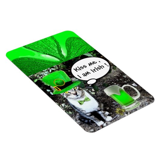 ST PATRICK'S DAY CAT MET GREEN IRISH BEER MAGNEET (Rechterzijde)