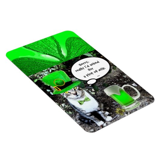 ST PATRICK'S DAY CAT MET GREEN IRISH BEER MAGNEET (Rechterzijde)
