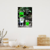 ST PATRICK'S DAY CAT MET GREEN IRISH BEER POSTER (Keuken)