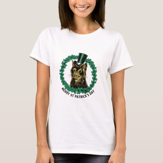St. Patrick's Day Cat T-shirt (Voorkant)