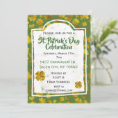 St Patrick's Day Celebration Gold Shamrock Clover Kaart (Staand voorkant)