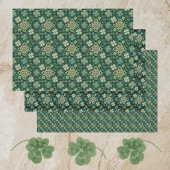 St Patrick's Day Celtic Knot 4 Leaf Clover Plaid Inpakpapier Vel