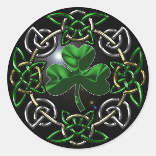 St. Patrick's Day Celtic knot design Ronde Sticker