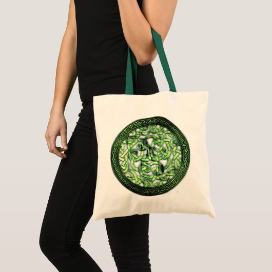 St. Patrick's Day - Celtic Pattern Round Tote Bag (Voorkant (product))
