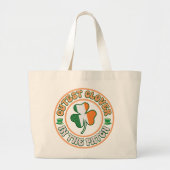 St. Patrick's Day Charm Schattigee Klaver in de Pa Grote Tote Bag (Voorkant)