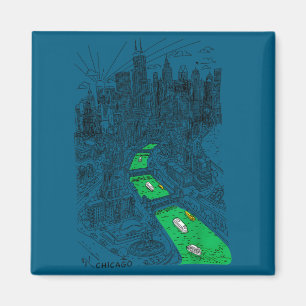St. Patrick's Day Chicago Graphic River groen Iers Magneet
