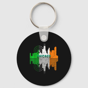 St Patricks Day Chicago Il Stad Ierse Vlag Shamroc Sleutelhanger