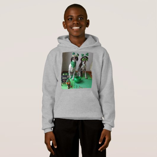 St Patrick's Day Chiens Party Enfants Sweat - shir (Devant entier)