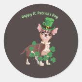 St. Patrick's Day Chihuahua autocollant chiot (Devant)