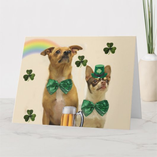 St. Patrick's Day Chihuahuas Kaart (Voorkant)