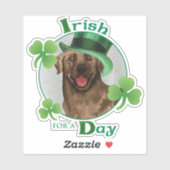 St. Patrick's Day Chocolate Lab vinylsticker Sticker (Vel)