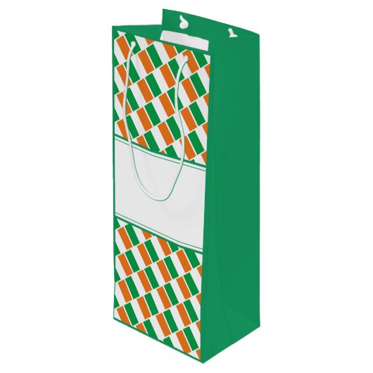 ST PATRICK'S DAY Christelijk IRISH FLAG Custom Par Wijn Cadeautas (Achterkant Gekanteld)