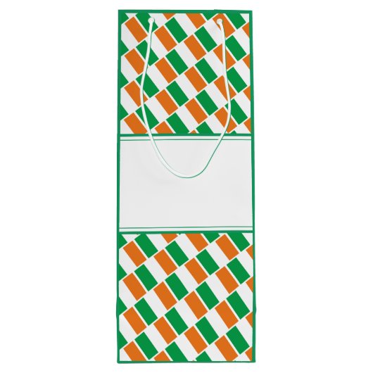 ST PATRICK'S DAY Christelijk IRISH FLAG Custom Par Wijn Cadeautas (Achterkant)