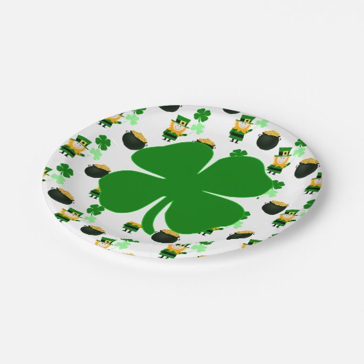 St. Patrick's Day Classic Pattern Holiday Party Papieren Bordje (Gekanteld)