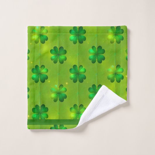 St Patrick's Day Clover 4 Lijsten Popular Collecti Bad Handdoek (Wasdoekje)