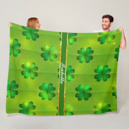 St Patrick's Day Clover 4 Lijsten Popular Collecti Fleece Deken