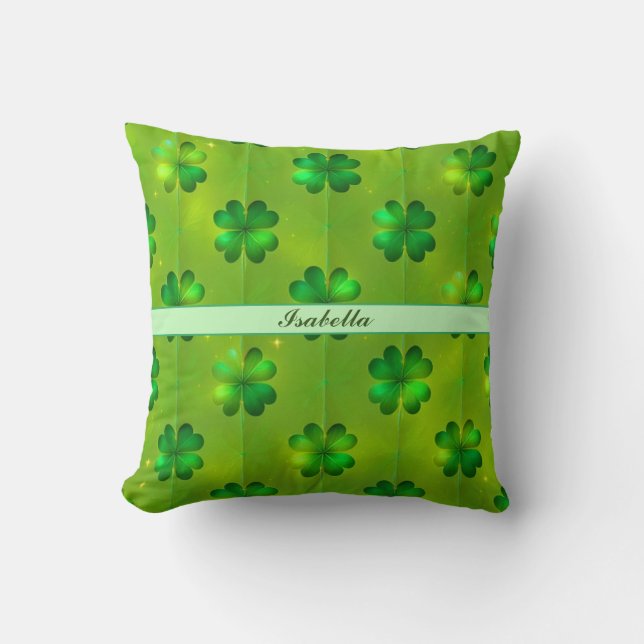 St Patrick's Day Clover 4 Lijsten Popular Collecti Kussen (Voorkant)