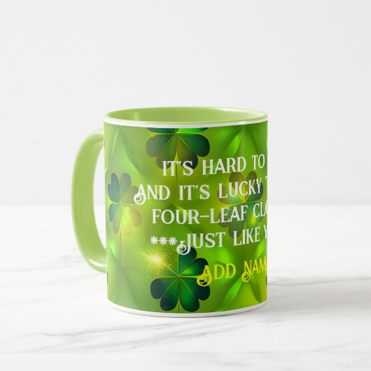 St Patrick's Day Clover 4 Lists Trendy Collectie Mok (Voorkant links)