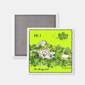 St. Patricks Day Clover Bunny Magnet (Recto/Verso)
