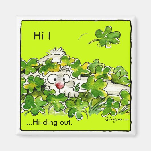 St. Patricks Day Clover Bunny Magnet (Devant)