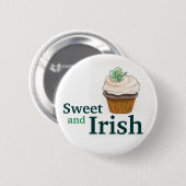 St. Patrick's Day Clover Cupcake Button Irish (Voorkant /achterkant)