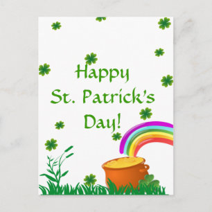 St. Patrick's Day Clover Golden Pot Briefkaart