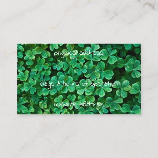 St. Patrick's Day Clover patch Visitekaartje (Achterkant)