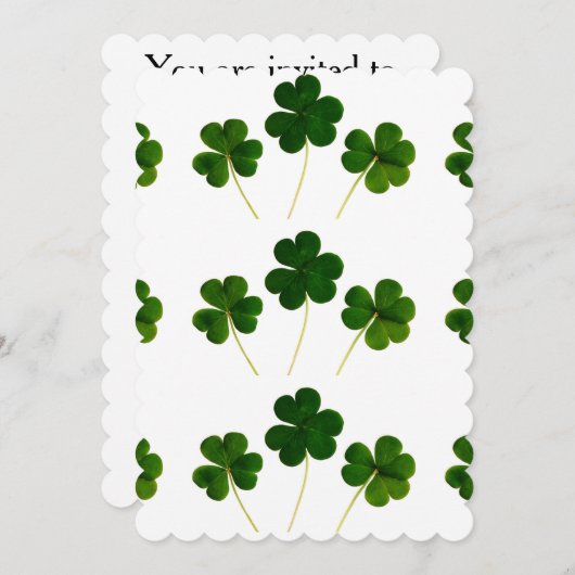 St Patrick's Day Clover Shamrock bruiloft uitnodig Kaart (Voorkant / Achterkant)