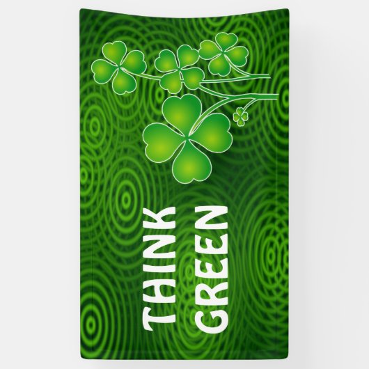 St. Patrick's Day Clover / Shamrocks + je ideeën Spandoek (Verticaal)