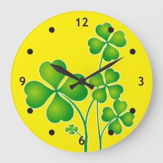 St. Patrick's Day Clover / Shamrocks + jouw ideeën Grote Klok (Voorkant)
