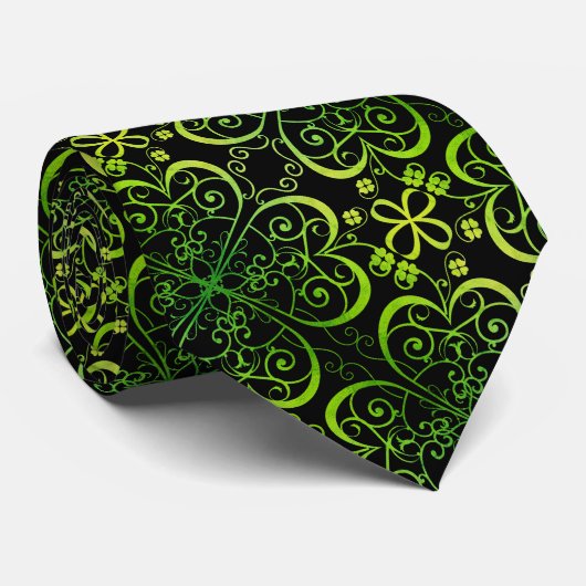 St Patrick's Day Clover Stropdas (Opgerold)