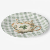 St Patrick's Day Clover Tea Pot Papieren Bordje (Gekanteld)