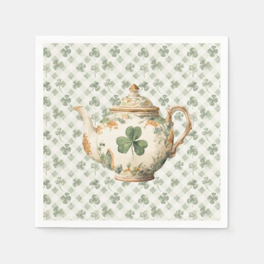 St Patrick's Day Clover Tea Pot Servet (Voorkant)