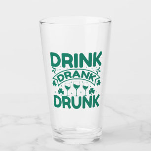 St Patrick's Day Clovers and Quote Glas