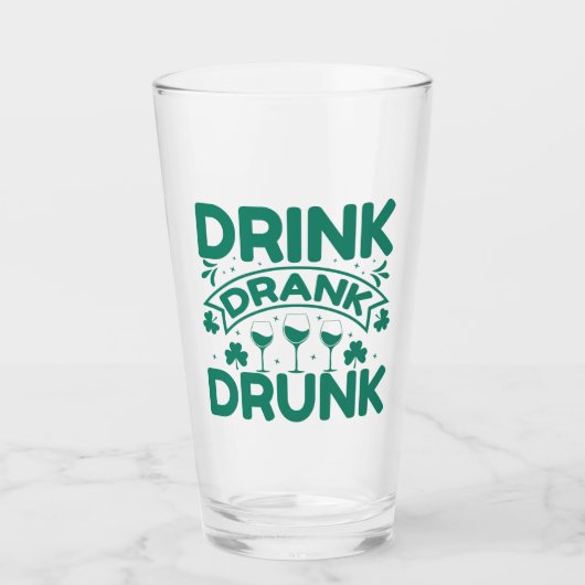 St Patrick's Day Clovers and Quote Glas (Voorkant)